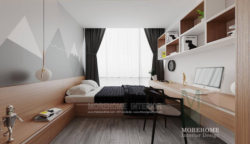 Mẫu giường ngủ hiện đại|gỗ công nghiệp được thiết kế thông minh kết hợp ngăn tủ giúp cho gia chủ dễ dàng sử dụng cũng lưu trữ được những vật dụng cá nhân hay quần áo của mình Thiết kế chung cư