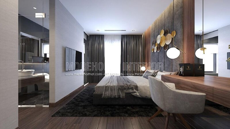 Bố trí nội thất phòng ngủ khép kín hiện đại sang trọng là một trong những xu thế thiết kế nổi bật nhất hiện nay. Thiết kế nội thất chung cư