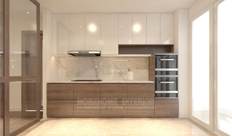 Sự đa dạng của chất liệu gỗ công nghiệp mang đến cho khách hàng nhiều sự lựa chọn hơn, mẫu tủ bếp hiện đại giá rẻ cũng có mức giá phù hợp với kinh tế của nhiều gia đình Việt Thiết kế và sản xuất tủ bếp đẹp