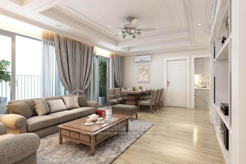 Cửa gỗ thông phòng chất liệu gỗ công nghiệp sơn cao cấp, soi chỉ trang trí MH13