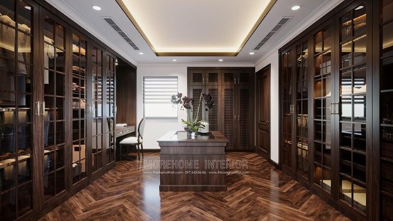 Tạo ra một thiết kế phòng thay đồ theo phong cách hiện đại cho biệt thự.